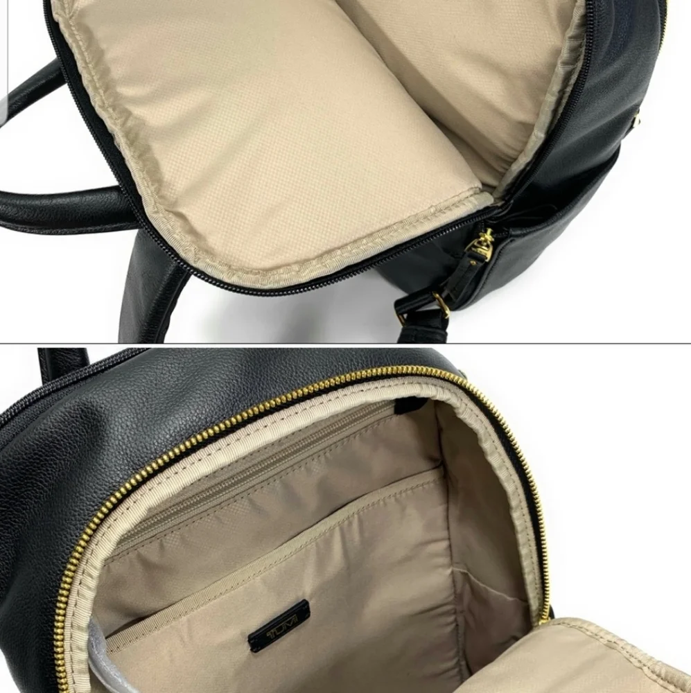 Tumi Daniella Leather Backpack In Gobi Tan /Silver